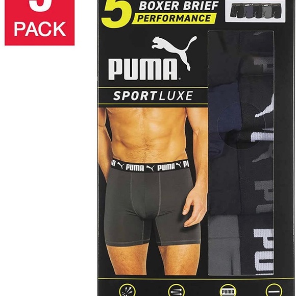Puma Men's Microfiber Boxer Brief, 5-pack NWT. - Picture 3 of 7